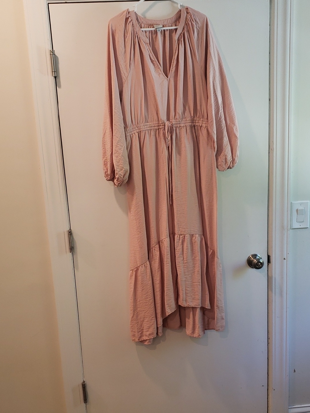 a new day Blush Pink Tiered Drawstring Maxi Dress